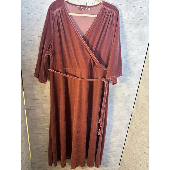 Soft Surroundings Dresses & Skirts - Soft surrounding womens dress velvet pink fairy whimsiGoth romantic plus size